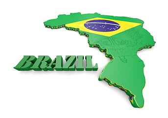 Image showing map illustration of Brazil