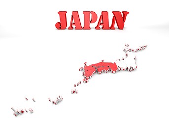 Image showing map of Japan with flag