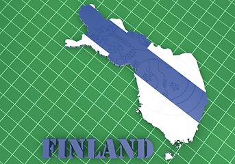 Image showing map illustratin of Finland with flag
