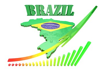 Image showing map illustration of Brazil