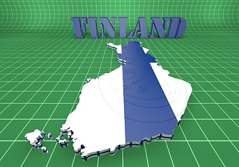 Image showing map illustratin of Finland with flag