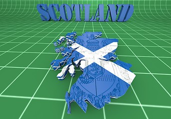 Image showing Scotland map flag 3d illustration