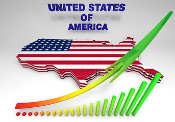 Image showing U.S.A. mapped flag in 3D illustration .