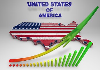 Image showing U.S.A. mapped flag in 3D illustration .