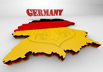 Image showing Map of Germany with flag