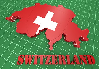 Image showing Map illustration of Switzerland