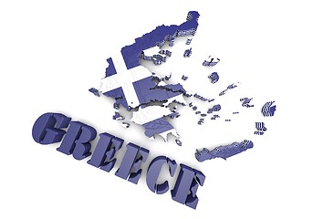 Image showing map illustration of Greece with flag