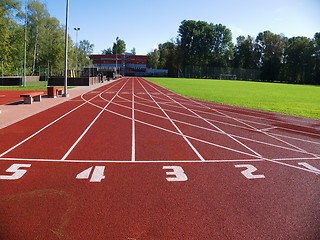 Image showing Red racetrack on the stadium