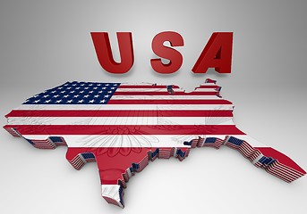 Image showing U.S.A. mapped flag in 3D illustration .