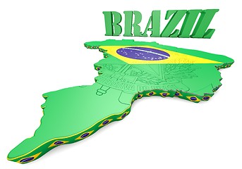 Image showing map illustration of Brazil