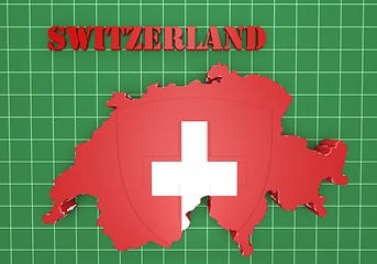 Image showing Map illustration of Switzerland