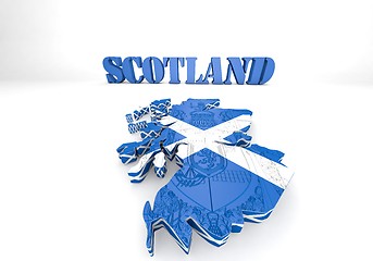 Image showing Scotland map flag 3d illustration