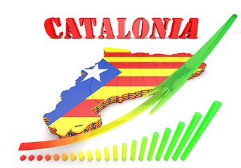 Image showing map illustration of Catalonia with flag