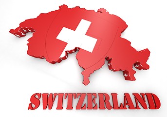 Image showing Map illustration of Switzerland