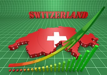 Image showing Map illustration of Switzerland