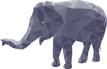 Image showing Polygon illustration of elephant
