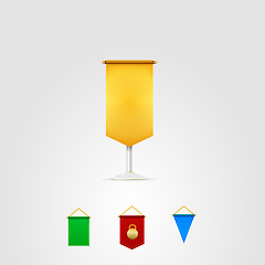 Image showing Vector illustration of colored pennants