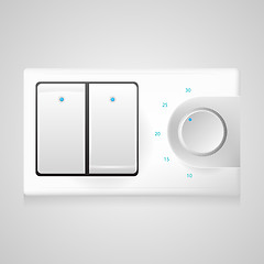 Image showing Vector illustration of white switch with dimmer