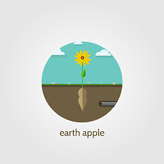 Image showing Flat vector icon for Jerusalem artichoke