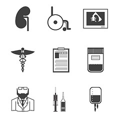 Image showing Black vector icons for nephrology