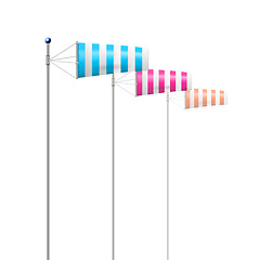 Image showing Vector illustration of windsocks by wind