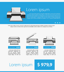 Image showing Flat minimalist vector template business design. Gray printers.