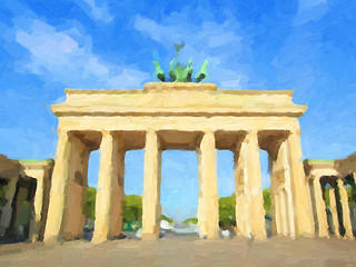 Image showing Brandenburger Tor, Berlin oil paint