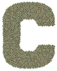 Image showing letter C made of old and dirty microprocessors