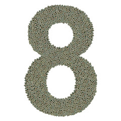 Image showing number 8 made of old and dirty microprocessors