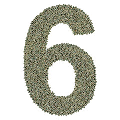 Image showing number 6 made of old and dirty microprocessors