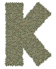 Image showing letter K made of old and dirty microprocessors