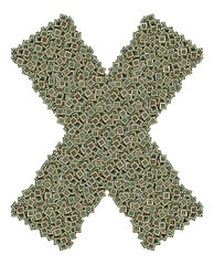 Image showing letter X made of old and dirty microprocessors