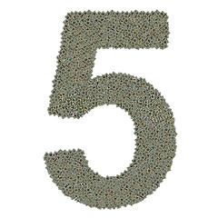 Image showing number 5 made of old and dirty microprocessors