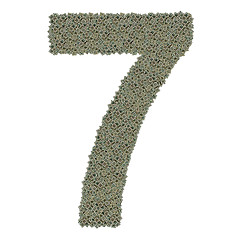 Image showing number 7 made of old and dirty microprocessors