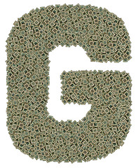 Image showing letter G made of old and dirty microprocessors