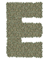 Image showing letter E made of old and dirty microprocessors