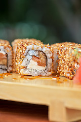 Image showing sesame sushi rolls