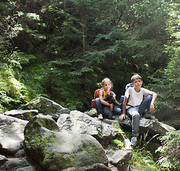 Image showing Children in forest