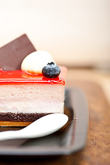 Image showing fresh strawberry yogurt mousse