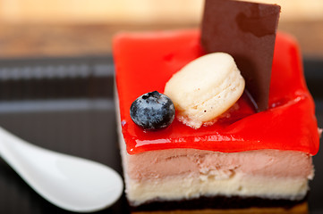 Image showing fresh strawberry yogurt mousse