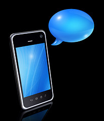 Image showing Speech bubbles and mobile phone