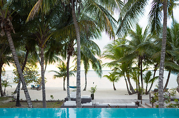 Image showing swimming pool on tropical beach