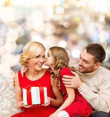 Image showing happy family with gift box