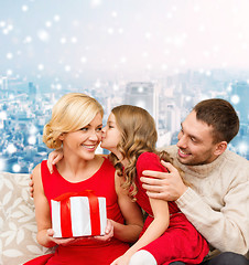 Image showing happy family with gift box