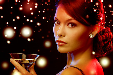 Image showing woman with cocktail