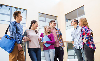 Image showing group of smiling students outdoors