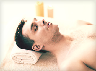 Image showing man in spa