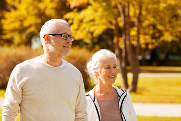 Image showing senior couple in city park