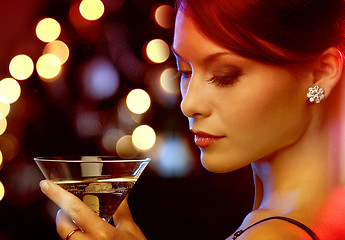 Image showing woman with cocktail