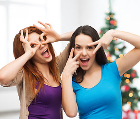 Image showing smiling teenage girls having fun